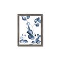 Picture of Blue Water Colour Leaves _GroupedProduct_Rectangle_Portrait_Framed_Matted_