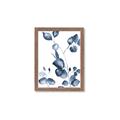 Picture of Blue Water Colour Leaves _GroupedProduct_Rectangle_Portrait_Framed_Matted_