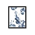 Picture of Blue Water Colour Leaves _GroupedProduct_Rectangle_Portrait_Framed_Matted_