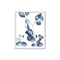 Picture of Blue Water Colour Leaves _GroupedProduct_Rectangle_Portrait_Framed_Matted_