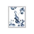 Picture of Blue Water Colour Leaves _GroupedProduct_Rectangle_Portrait_Framed_Matted_