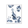 Picture of Blue Water Colour Leaves _GroupedProduct_Rectangle_Portrait_Framed_Matted_