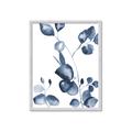 Picture of Blue Water Colour Leaves _GroupedProduct_Rectangle_Portrait_Framed_Matted_
