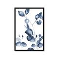 Picture of Blue Water Colour Leaves _GroupedProduct_Rectangle_Portrait_Framed_Matted_