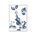 Picture of Blue Water Colour Leaves _GroupedProduct_Rectangle_Portrait_Framed_Matted_