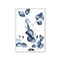 Picture of Blue Water Colour Leaves _GroupedProduct_Rectangle_Portrait_Framed_Matted_