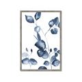 Picture of Blue Water Colour Leaves _GroupedProduct_Rectangle_Portrait_Framed_Matted_