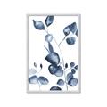 Picture of Blue Water Colour Leaves _GroupedProduct_Rectangle_Portrait_Framed_Matted_