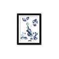 Picture of Blue Water Colour Leaves _GroupedProduct_Rectangle_Portrait_Framed_Matted_