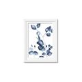 Picture of Blue Water Colour Leaves _GroupedProduct_Rectangle_Portrait_Framed_Matted_