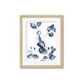 Picture of Blue Water Colour Leaves _GroupedProduct_Rectangle_Portrait_Framed_Matted_