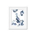 Picture of Blue Water Colour Leaves _GroupedProduct_Rectangle_Portrait_Framed_Matted_