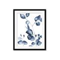 Picture of Blue Water Colour Leaves _GroupedProduct_Rectangle_Portrait_Framed_Matted_