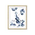 Picture of Blue Water Colour Leaves _GroupedProduct_Rectangle_Portrait_Framed_Matted_
