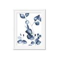 Picture of Blue Water Colour Leaves _GroupedProduct_Rectangle_Portrait_Framed_Matted_