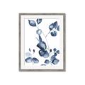 Picture of Blue Water Colour Leaves _GroupedProduct_Rectangle_Portrait_Framed_Matted_