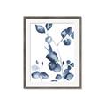 Picture of Blue Water Colour Leaves _GroupedProduct_Rectangle_Portrait_Framed_Matted_