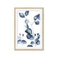 Picture of Blue Water Colour Leaves _GroupedProduct_Rectangle_Portrait_Framed_Matted_