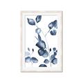 Picture of Blue Water Colour Leaves _GroupedProduct_Rectangle_Portrait_Framed_Matted_