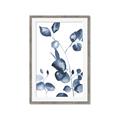 Picture of Blue Water Colour Leaves _GroupedProduct_Rectangle_Portrait_Framed_Matted_