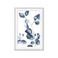 Picture of Blue Water Colour Leaves _GroupedProduct_Rectangle_Portrait_Framed_Matted_