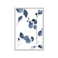 Picture of Blue Water Colour Leaves II _GroupedProduct_Rectangle_Portrait_Framed_Matted_