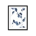 Picture of Blue Water Colour Leaves II _GroupedProduct_Rectangle_Portrait_Framed_Matted_