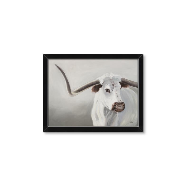 Picture of Cow with Big Horn _GroupedProduct_Rectangle_Landscape_Framed_Matted_