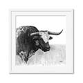 Picture of Sketched Horned Cow _GroupedProduct_Square_Framed_Matted_