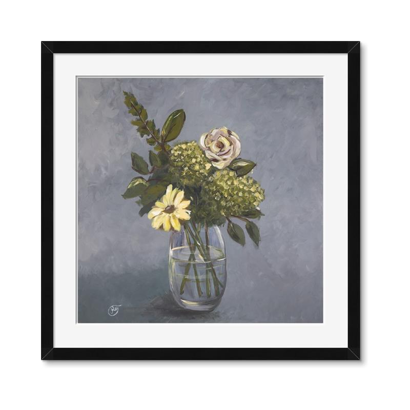Picture of Drinking Glass With Flower _GroupedProduct_Square_Framed_Matted_