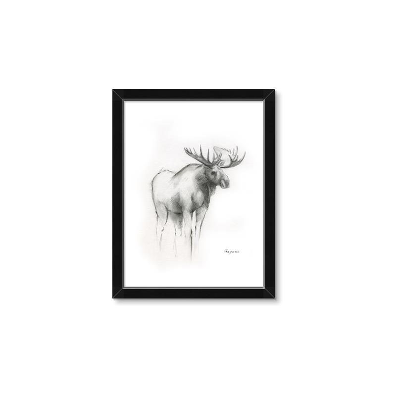 Picture of Moose Charcoal _GroupedProduct_Rectangle_Portrait_Framed_Matted_