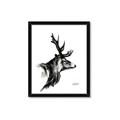 Picture of Sketched Deer side  _GroupedProduct_Rectangle_Portrait_Framed_Matted_