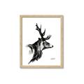 Picture of Sketched Deer side  _GroupedProduct_Rectangle_Portrait_Framed_Matted_