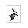 Picture of Sketched Deer side  _GroupedProduct_Rectangle_Portrait_Framed_Matted_