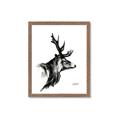 Picture of Sketched Deer side  _GroupedProduct_Rectangle_Portrait_Framed_Matted_