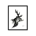 Picture of Sketched Deer side  _GroupedProduct_Rectangle_Portrait_Framed_Matted_
