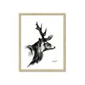 Picture of Sketched Deer side  _GroupedProduct_Rectangle_Portrait_Framed_Matted_