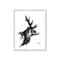 Picture of Sketched Deer side  _GroupedProduct_Rectangle_Portrait_Framed_Matted_