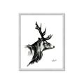 Picture of Sketched Deer side  _GroupedProduct_Rectangle_Portrait_Framed_Matted_