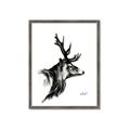 Picture of Sketched Deer side  _GroupedProduct_Rectangle_Portrait_Framed_Matted_