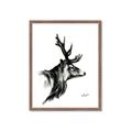Picture of Sketched Deer side  _GroupedProduct_Rectangle_Portrait_Framed_Matted_