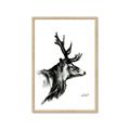 Picture of Sketched Deer side  _GroupedProduct_Rectangle_Portrait_Framed_Matted_