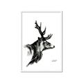 Picture of Sketched Deer side  _GroupedProduct_Rectangle_Portrait_Framed_Matted_