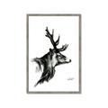 Picture of Sketched Deer side  _GroupedProduct_Rectangle_Portrait_Framed_Matted_