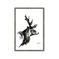 Picture of Sketched Deer side  _GroupedProduct_Rectangle_Portrait_Framed_Matted_