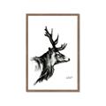 Picture of Sketched Deer side  _GroupedProduct_Rectangle_Portrait_Framed_Matted_