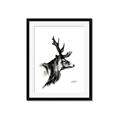 Picture of Sketched Deer side  _GroupedProduct_Rectangle_Portrait_Framed_Matted_