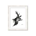 Picture of Sketched Deer side  _GroupedProduct_Rectangle_Portrait_Framed_Matted_