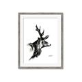 Picture of Sketched Deer side  _GroupedProduct_Rectangle_Portrait_Framed_Matted_