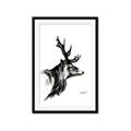 Picture of Sketched Deer side  _GroupedProduct_Rectangle_Portrait_Framed_Matted_